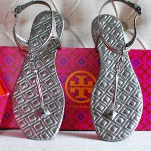 Tory Burch Marion Metallic Thong Sandals